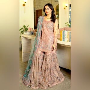 Pakistani Dresses Wedding guest Clothes gharara Suit Salwar Kameez tea pink
